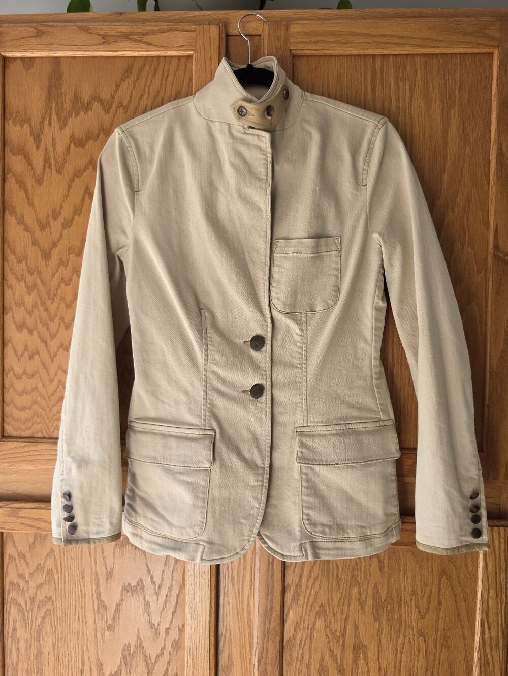 Vtg Lauren Ralph Lauren Equestrian Stretchy Cotton-Blend Blazer Jacket